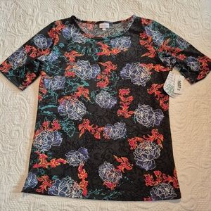 LulaRoe women's size 2XL Floral short sleeve shirt NWT